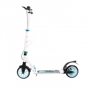 Trotineta-din-aluminiu-cu-frana-pe-disc-NOVOKIDS-Fiore-Plus-maxim-100-kg-Franare-dubla-Suspensie-dubla-Diametru-roata-200-mm-Alb-cu-Albastru_1