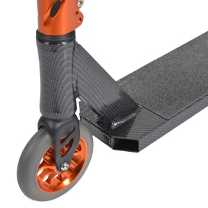 Trotineta Freestyle NOVOKIDS™ Rebel Stunter PRO, Maner 67 cm latime, Max 100 kg, Frana picior, Cadru si roti aluminiu, Diametru roata 120 mm, Negru - Img 4