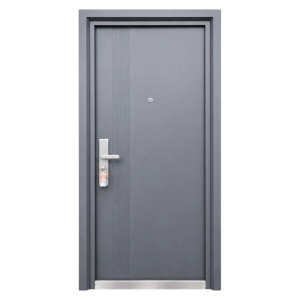 Usa metalica de exterior cu izolatie si vizor Novo Doors ND7006, tabla 0.7 mm, prag din inox, balamale si clanta incluse, pentru casa si apartament, Gri Antracit