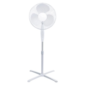 Ventilator electric cu picior HouseXL WindFury, Diametru 16", 40 cm, 40W, 3 Viteze, Oscilant, Silentios, Inaltime reglabila, Alb