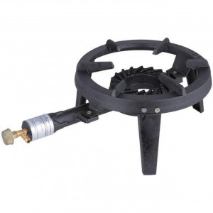 Arzator rotund (pirostrie) din fonta HouseXL® Volcano, Cu GPL, Pentru exterior, Diametru 28 cm, Elefant, Negru