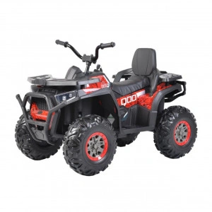 ATV Electric cu acumulator pentru copii NOVOKIDS™ Desert Rider , Cu faruri luminoase, Roti din Cauciuc EVA, 3-12 ani , max 50 kg , 2 Baterii de 12V, Mp3/USB, 2 Viteze, Lungime 113 cm, Model Offroad, Rosu Camuflaj