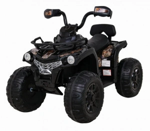 ATV Electric cu acumulator pentru copii NOVOKIDS™ Madness Quad PRO , Cu melodii si lumini, Lungime 100 cm, 3-8 ani , Max 30 kg , Roti EVA, 12V, Negru