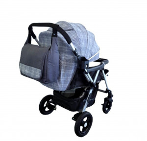 Carucior-nou-nascuti-2-in-1-BABY-CARE-PRO-511-Cu-geanta-bebe-inclusa-Cadru-aluminiu-Maner-reversibil-Spatar-reglabil-in-5-trepte-Amortizoare-Plasa-insecte-Frana-picior-Pliabil-Gri-jeans-cu-carouri_2