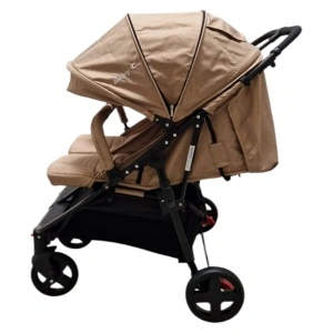 Carucior nou nascuti 2 in 1 pentru gemeni BABY CARE™ PRO P798, Maron-Gold