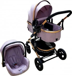 Carucior-nou-nascuti-3-in-1-Baby-Care-PRO-531-Cadru-Aluminiu-Amortizoare-Roti-din-cauciuc-plin-AVE-Landou-Scoica-auto-Spatar-reglabil-3-trepte-Plasa-insecte-Gri_2