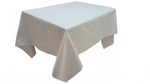 Fata de masa din Brocart cu motive florale XL CASA GINO ,150X210, masa 10 persoane,Alb