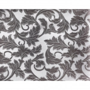 Fata de masa din Brocart (matase) cu motive florale XL CASA GINO ,ALB SI ARGINTIU,135X160, masa 6 persoane