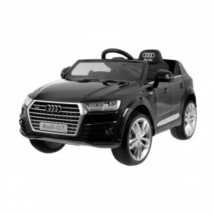 Masinuta Electrica cu acumulator pentru copii NOVOKIDS™ AUDI Q7, Roti din Cauciuc EVA, Max 30 kg , Usi cu deschidere , Baterie12V, 2 Viteze, Lungime 121 cm, 2 motoare 390 W, Negru