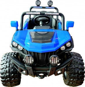 Masinuta Electrica cu acumulator pentru copii NOVOKIDS™ M-Buggy UTV, Cu faruri luminoase, Roti din cauciuc EVA, Telecomanda, 3-9 ani , max 30 kg , 12V, Mp3/USB, 2 Viteze, Lungime 138 cm, Model Offroad, Albastru