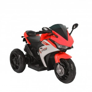 Motocicleta Electrica cu Acumulator Pentru Copii NOVOKIDS™ Speed Hurricane R3, 2-6 ani, Max 30 kg, Cu Sunete si Lumini LED, Trotineta Electrica, 3 Roti, Mers cu spatele, Rosu