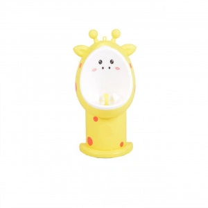 Olita copii tip Pisoar NOVOKIDSª Funny Giraffe, Cu morisca, Vas detasabil, Atasabila la peretele baii, Model Girafa , Galben