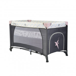 Patut-pliant-transformabil-in-tarc-copii-NOVOKIDS-Little-Star-NEST-60X120-cm-2-Niveluri-Pliabil-Cu-geanta-transport-inclusa-Fermoar-acces-lateral-Roz-cu-Gri_1