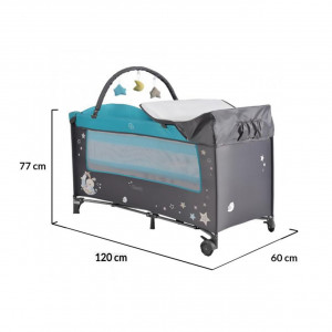 Patut-pliant-transformabil-in-tarc-copii-NOVOKIDS-Sleepy-NEST-60X120-cm-2-Niveluri-Masa-infasat-Jucarie-Carusel-cu-jucarii-din-plus-Fermoar-acces-lateral-Turquoise-cu-Gri_2
