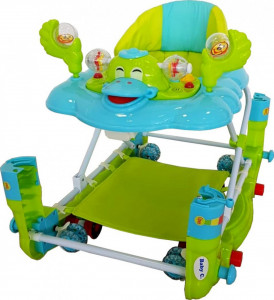 Premergator-cu-sistem-de-balansare-Baby-Care-H914-Roti-silentioase-din-silicon-Cu-melodii-Ratusca-Pliabil-Verde-Turquoise_2