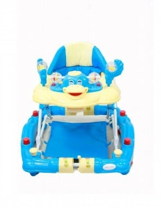 Premergator cu sistem de balansare Baby Care H914 Ratusca, cu melodii, reglabil in 3 trepte de inaltime, Albastru