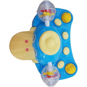 Premergator-Reglabil-in-3-Trepte-NOVOKIDS-Happy-Duck-Ratusca-Pliabil-8-Roti-Cu-Melodii-Albastru