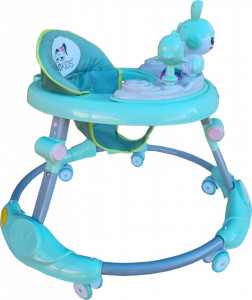 Premergator-reglabil-in-6-trepte-de-inaltime-NOVOKIDS-Happy-Bunny-Cu-melodii-si-lumini-Pliabil-Max-20-kg-Roti-silentioase-Model-Iepuras-Verde-Turquoise_1