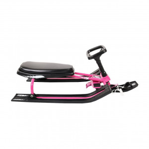 Saniuta-pentru-copii-tip-bob-NOVOKIDS-Snow-Rider-maxim-50-kg-cadru-metalic-scaun-moale-dimensiuni-80X60X40-cm-amortizor-fata-cu-cordelina-de-tras-Roz_3