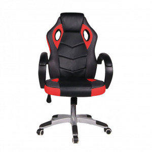 Scaun gaming si birou NOVOKIDS™ Gamer PRO, Rotatie 360 grade, Design ergonomic, Inaltime reglabila 117-127 cm, Latime 60 cm, Max 120 kg, Rosu cu Negru