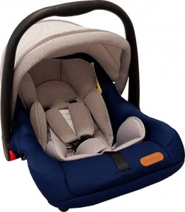Scoica auto pentru bebelusi Baby Care™ PRO, Cos auto, Maner reglabil, Captuseala comfortabila, Sistem de prindere, Omologare R-129 i-Size, Maximum 13 kg, Albastru cu Gri