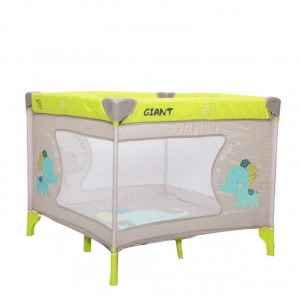 Tarc de joaca portabil pentru interior si exterior NOVOKIDS™ Little Giant , Pliabil, Dimensiuni 93X93X77 cm, Inaltime 77 cm, Geanta transport si saltea incluse, Model Elefant, Galben