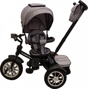 Tricicleta-cu-copertina-Baby-Care-Turbo-Bike-Cu-far-luminos-Roti-din-cauciuc-Pozitie-somn-Pedale-si-maner-pentru-parinti-Scaun-reversibil-cu-invartire-360-grade-Cadru-metalic-Dimensiuni-110X45X90-cm-Gri-Jeans