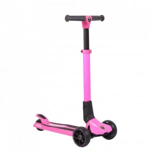 Trotineta copii pliabila din aluminiu NOVOKIDS™ Lamborghini Kick N Roll Edition , Cu roti luminoase din silicon, 3 roti,pliabila, Maner reglabil pe inaltime,Maxim 50 kg, Model premium, Roz