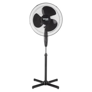 Ventilator electric cu picior HouseXL WindFury, Diametru 16", 40 cm, 40W, 3 Viteze, Oscilant, Silentios, Inaltime reglabila, Negru
