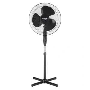 Ventilator electric cu picior HouseXL WindFury, Diametru 16", 40 cm, 40W, 3 Viteze, Oscilant, Silentios, Inaltime reglabila, Negru