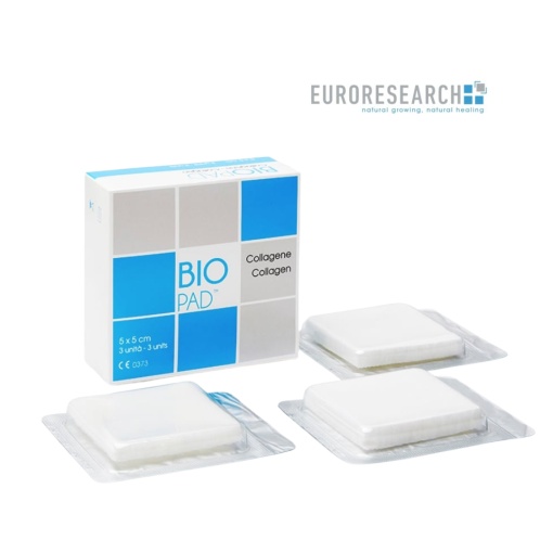 BIOPAD™ – Pansament activ din colagen, 5×5 cm (cutie cu 3 bucăți) - Angelini Pharma&Euroresearch