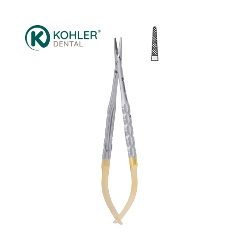 7662 – Micro port-ac CASTROVIEJO, 17,5 cm, drept, cu inserții din carbură de tungsten – KOHLER Dental