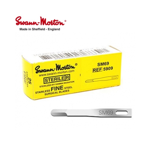 SM69 – Micro-lamă dublu tăietoare, Swann-Morton (25 buc/pachet)