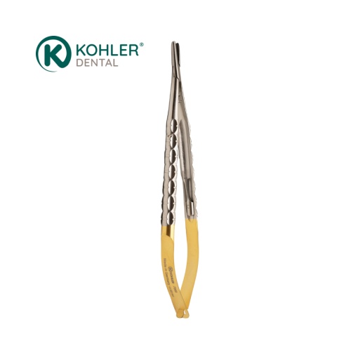 7668 – Micro port-ac CASTROVIEJO, 15 cm, drept, cu inserții din carbură de tungsten, "THICK JAWS" – KOHLER Dental