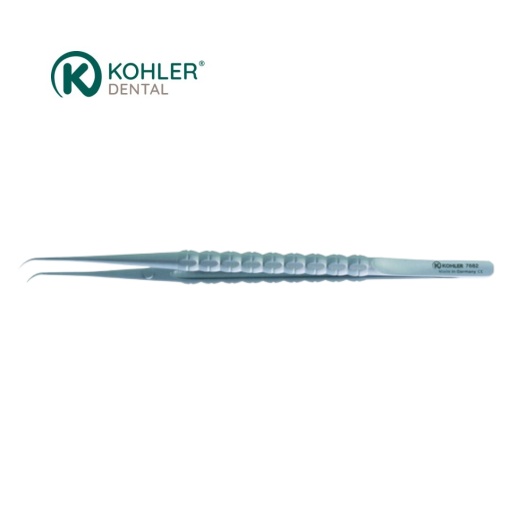7682 – Micro-pensă anatomică curbată, 0,5 mm, lungime 17,5 cm – KOHLER Dental