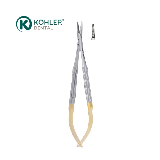 7660 – Micro port-ac CASTROVIEJO, 14 cm, drept, cu inserții din carbură de tungsten – KOHLER Dental