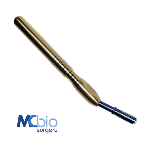 Bone Scraper Angulat – Mâner SP angulat (Titanium Nitrided) + Lame M (Ø6mm) și XL (Ø8mm, 0.45cc) - Recoltare Os Autolog