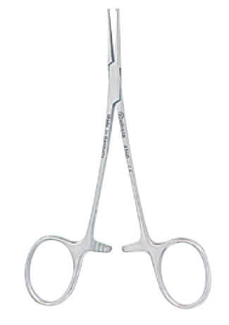 4161 - Pensă hemostatică micro Halstead-Mosquito curbată cu 1 x 2 dinți - KOHLER