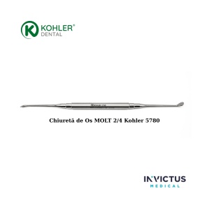 Chiuretă de Os MOLT 2/4 Kohler 5780 – Instrument Chirurgie Orală și Implantologie din Oțel German, 19 cm