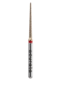Freză diamantată fissure extra-fină, granulație roșie, diametru 1.1 mm
