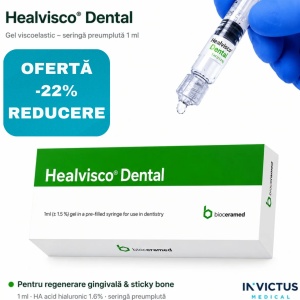 Healvisco Dental – Gel cu Acid Hialuronic pentru Vindecare, Implantologie și Regenerare (Sticky Bone & GBR)