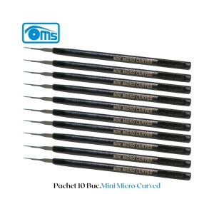 Microlamă pentru microchirurgie (Mini Micro Curved), flexibilā, vârf curbat, cu mâner inclus (pachet 10 bucăți)