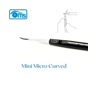 Microlamă pentru microchirurgie (Mini Micro Curved), flexibilā, vârf curbat, cu mâner inclus