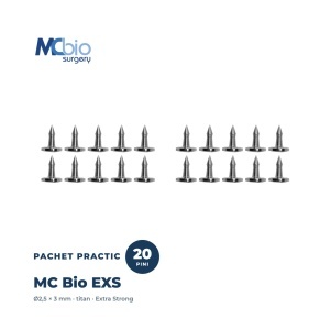 Pachet "Practic" cu 20 de Pini MC Bio Surgery EXS – Extra Strong, Ø2.5 mm și lungime de 3 mm