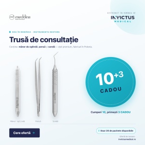 Pachet Special Lansare Meddins – 10 Kituri Diagnostic Stomatologic + 3 CADOU (Pensă DDI 20 1, Mâner Oglindă DDI 01, Sondă 45° DDI 10 s3)