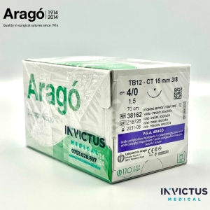 PGA ARAGO (VIOLET) 4/0, 70cm, DS16, CUT. CU 12 FIRE DE SUTURĂ - Aragó