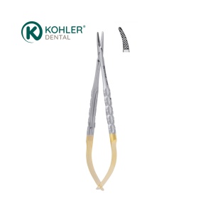 7663 – Micro port-ac CASTROVIEJO, 17,5 cm, vârf angulat, cu inserții din carbură de tungsten – KOHLER Dental - Img 1
