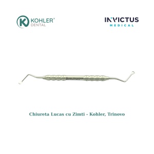 Chiuretă de Os Alveolară LUCAS cu zimți (Serrated) – KOHLER Dental TRINOVO – Debridare Osoasă Eficientă