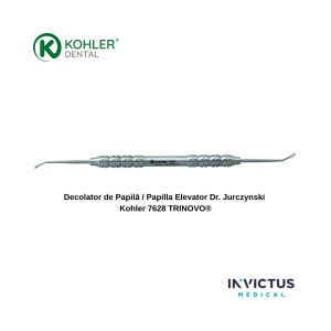 Elevator de Papilă / Decolator Periostal MICRO Dr. Jurczynski Kohler 7628 TRINOVO® – Instrument Microchirurgie din Oțel German