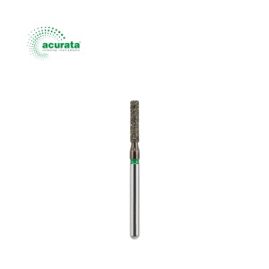 Freză diamantată Acurata Black, cilindrică, margine rotunjită (157), Ø 1,4 mm